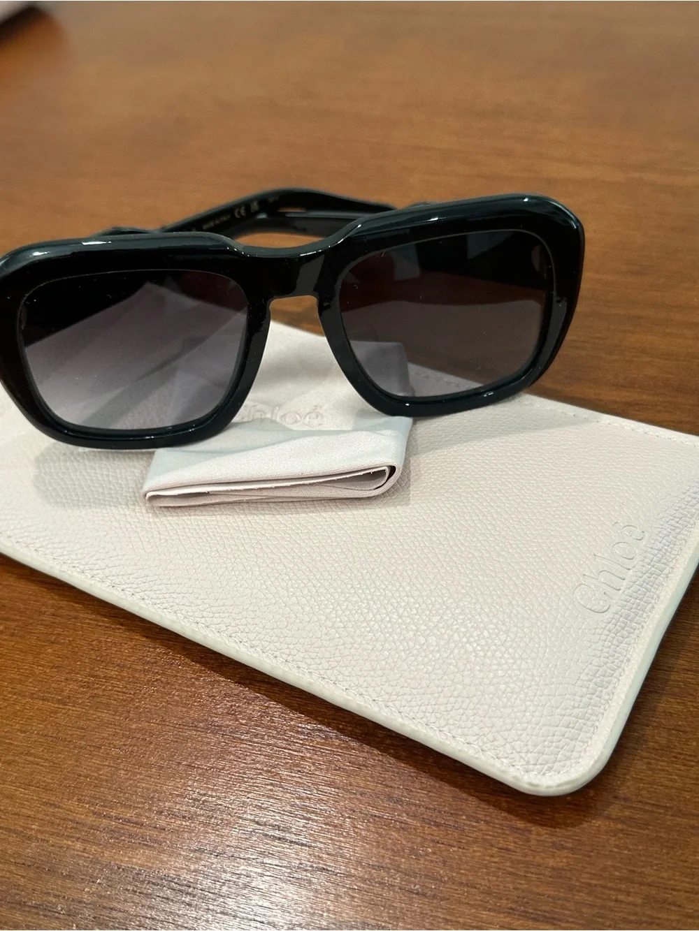 Chloe Black Oversized Square Sunglasses